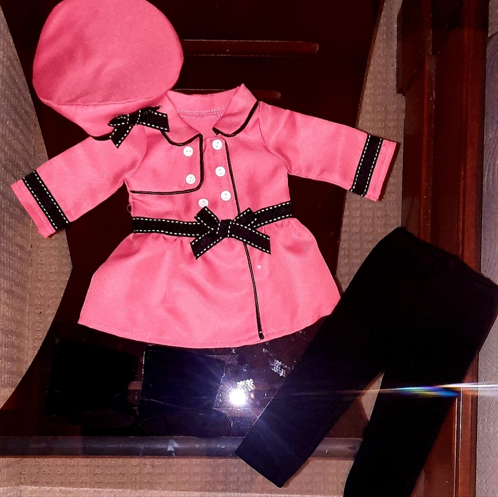 Doll Baby Fashion Outfit with Doll Baby Boots, Pink and Black. Never Used